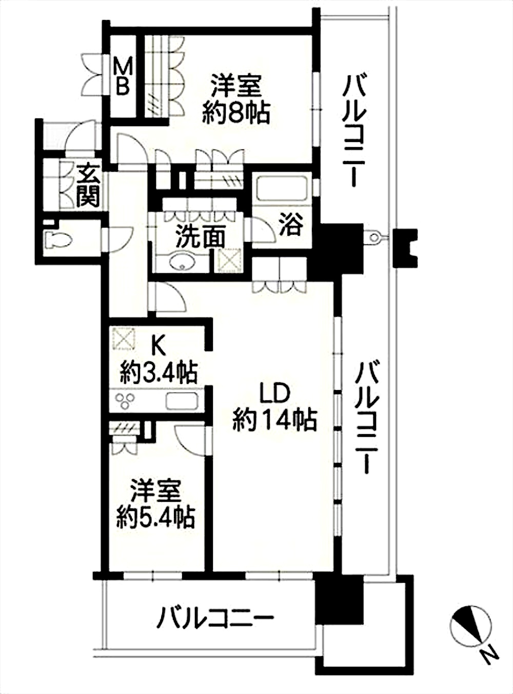 MJR熊本ザ タワーの中古物件間取図