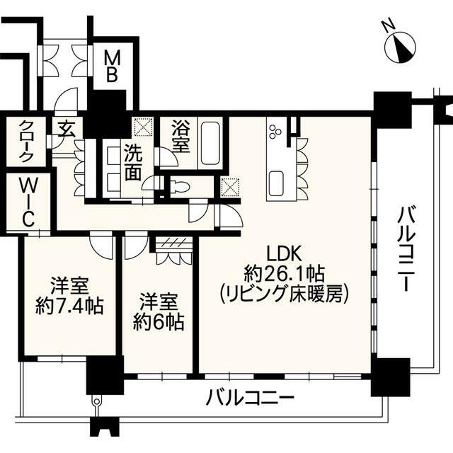 MJR熊本ザ タワーの中古物件間取図